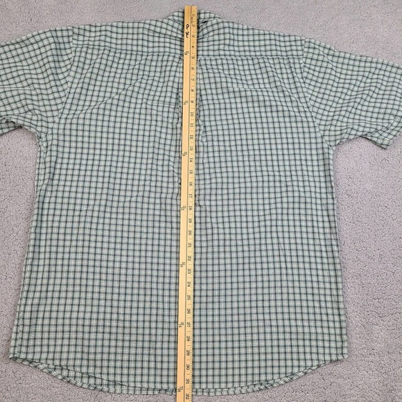 Knights‎ Sportswear Shirt Men's Large Green Plaid Short Sleeve Button Down - Picture 9 of 10